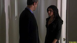 Haley Paige's trimmed pussy gets fingered and slammed on table