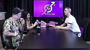 i watch gustavo asbach in sheer red top