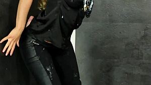 Gloryhole Eurobabe Sprayed with Hot Jizz in Wild Blowbang Scene!