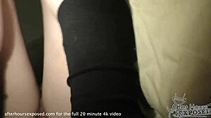 Pretty tattooed teen from USA gives European blowjob in POV scene