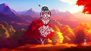 Hey, in this game, the busty milf gets corrupted with big tits on display