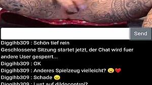 A German milf with big tits masturbates on webcam