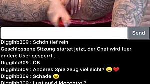 A German milf with big tits masturbates on webcam