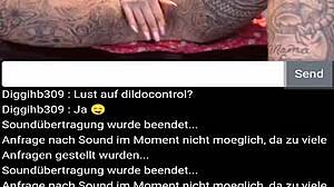 A German milf with big tits masturbates on webcam