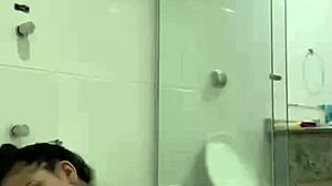 Hot Brunette Bia Masturbates With Shower Jet