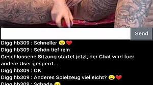 A German milf with big tits masturbates on webcam