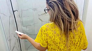 blonde cleans and removes panties for pussy massage masturbation