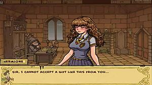 Watch Akabur's witch trainer strip and submit in BDSM game?