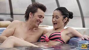 Old4k Angie Moon Bangs with 25-Year Gap