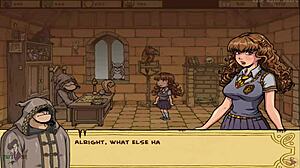 Watch Akabur's witch trainer strip and submit in BDSM game?