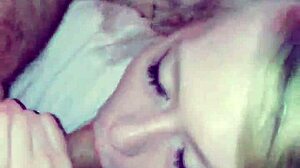 hot amateur blonde gives nut-busting blowjob in lingerie pov