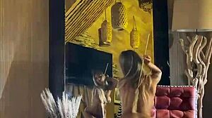 Monika Fox strips to music, showing pierced nipples! 😍