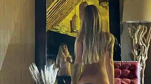 Monika Fox strips to music, showing pierced nipples! 😍