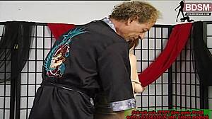 German teen slave receives bondage in BDSM session