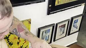 Small Cumshot While Drinking Milk From Milf!