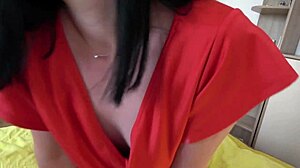 Bridesmaid tied up the groom and rode him cowgirl style to steal his load.