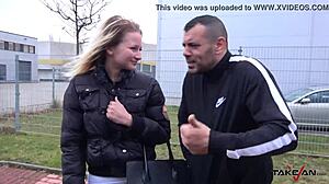 blondie opens wide for a fast screw in the pickup van