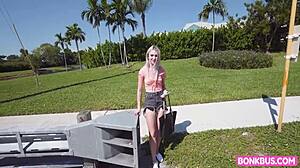 Young Blonde Britt Blair With Small Tits Riding Cowgirl And Bent Over For Blowjob Facial.