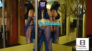 odalisque poses bent over in costume