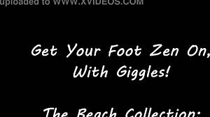 Petite teen struts in high heels at park