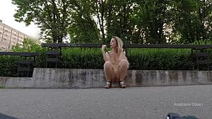 Public Slut Flashes Pussy in Tight Dress