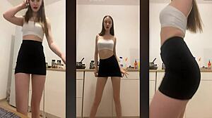 Sexy girl performs dance show on webcam
