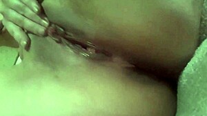 Jessiicca676 caresses her wet pussy in public with big tits exposed