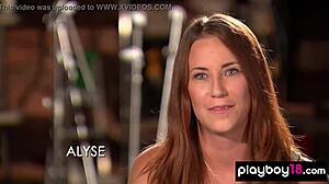 redhead amateur babe alyse shines in first pro porn