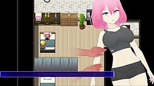 in this hentai game, she embraces her lust through cuckold play with toys and fingering part 1