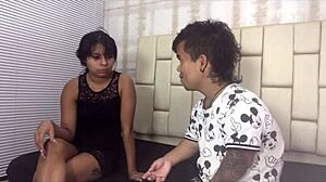 Latina strips for webcam job 😏