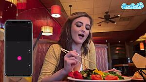 hey, cumming hard in public with my toy at lunch!