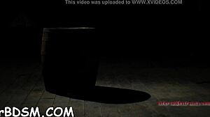 Lovable brunette darling sits on huge fake penis