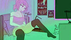 crystal explores huge tits and blue eyes in this hentai compilation by lewdzko