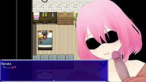 in this hentai game, she embraces her lust through cuckold play with toys and fingering part 1