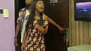 Ebony teen rides big black cock