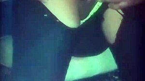 sharon dresses as a whore after work, husband licks her ass