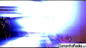 sexy tease with samantha saint masturbating her big tits and ass