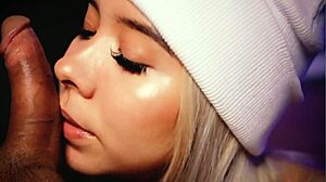 blonde shows off her cock sucking skills