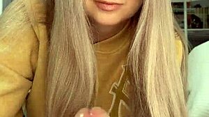 Pretty Woman Gives Handjob to Her Friend Amelie Dubon in Homemade POV