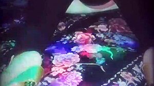 sharon dresses as a whore after work, husband licks her ass