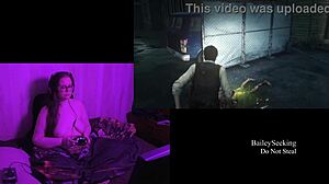 naked evil within 2 play through part 5, featuring a big ass brunette with piercings in this fetish session