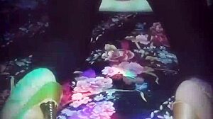 sharon dresses as a whore after work, husband licks her ass