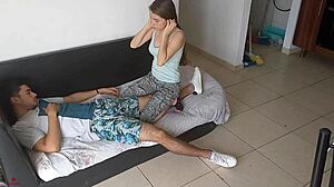 Hey, what are you doing, stepsister, sucking me like this?