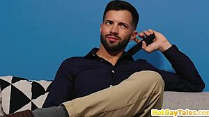 Bareback stud pounds bf's tight asshole on couch till cumshot! 😈