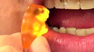 i eat gummy bears in close-up mouth vore fetish