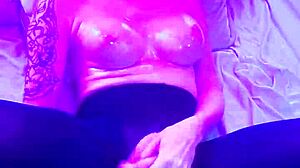 Tranny Oiled Up Anal In The Bed With Her Feet Up In The Air