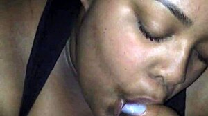 Girlfriend Sucking Me Off in Sloppy Homemade Action with Ebony Flair