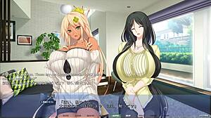 Akumeru Family Harem Route Part 2: Dual Step-Sister Titty Fuck With Big Tits In Group Anime