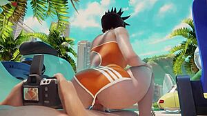 Tracer Rides Cock Publicly on Beach