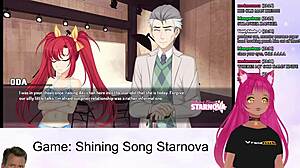 Vtuber intensely plays shining song starnova aki route part 3 with petite anime girl